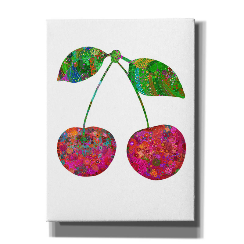 «Cherry2» par Noemi Ibarz, art mural sur toile, H 54 po x l 40 po x P 1,5 po