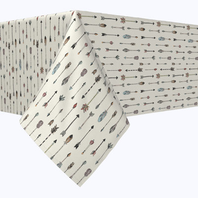 Square Tablecloth, 100% Cotton, 52X52", Tribal Arrows