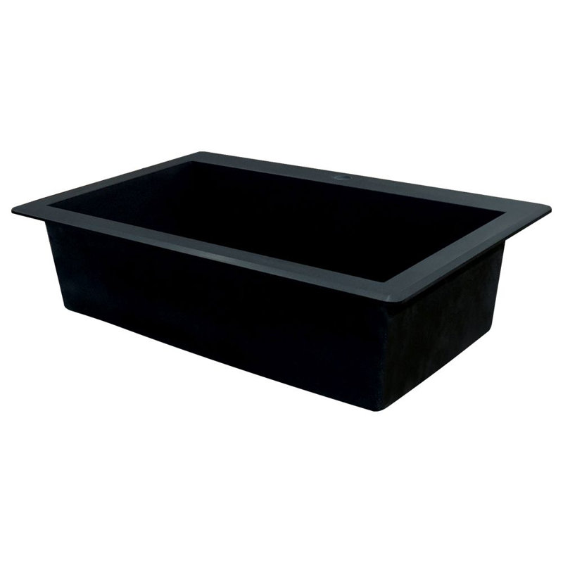 Radius 33'' L Single Bowl Kitchen Sink, Black