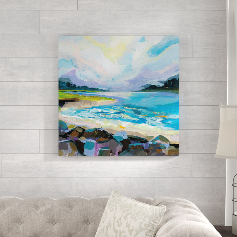 The Coastline by Jeanette Vertentes - Wrapped Canvas Painting Print, 76cm H x 76cm W