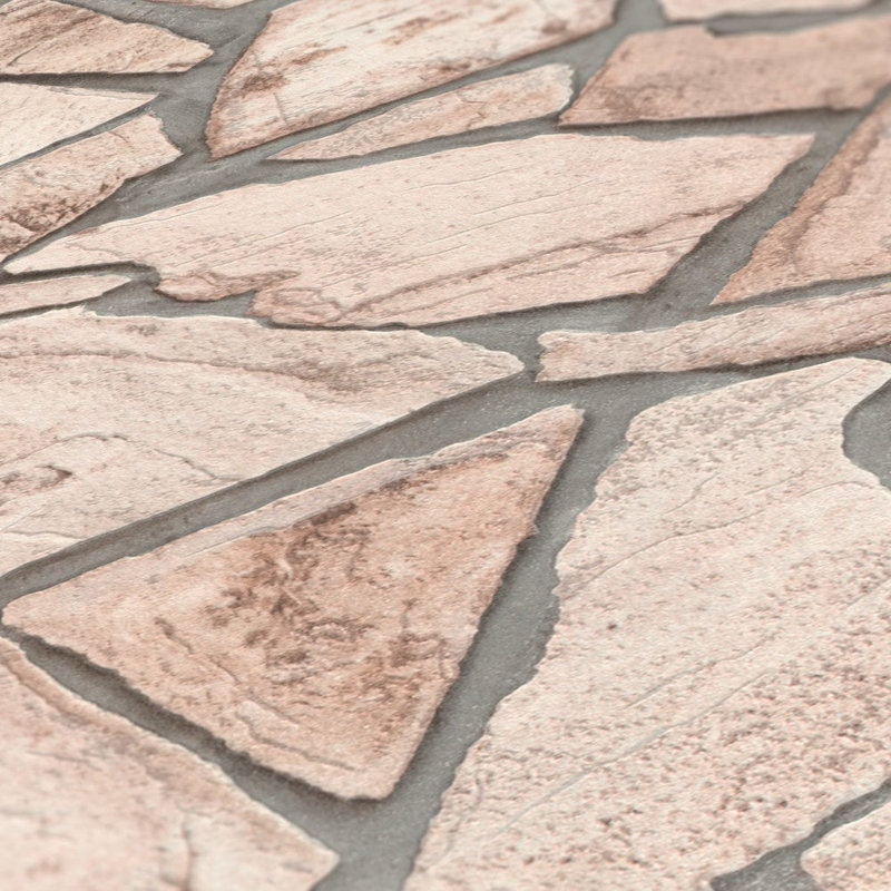 Bricks and More Collection Claystone Brick Effect Wallpaper Roll, Beige