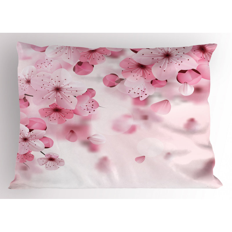 Pink/White Polyester Microfiber Piece Sham, Twin