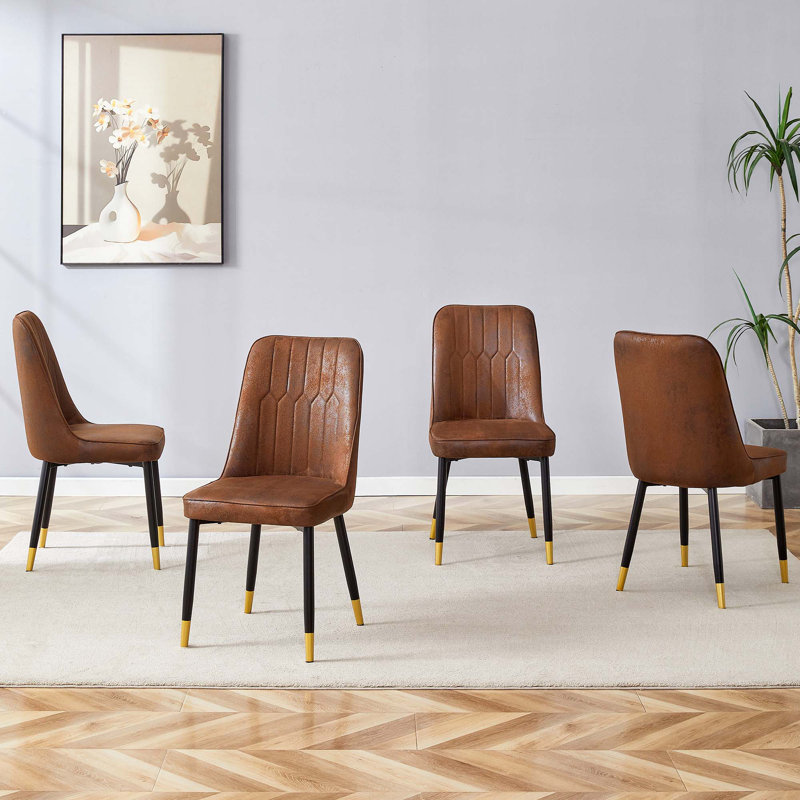 Ensemble de chaises de salle à manger en suède, 4