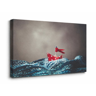 «Little Dreams Set Sail On Waves Of Love», reproduction d'art sur toile tendue sur toile tendue