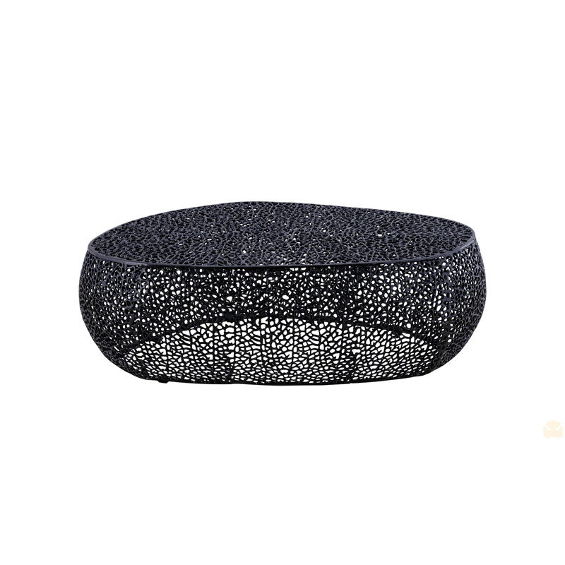 Table basse ovale, Noir
