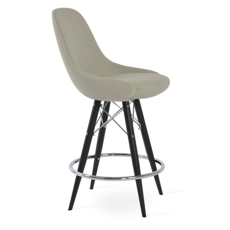Gazel MW Counter & Bar Stool, Black, Walnut, Bar Stool (29.5" Seat Height)
