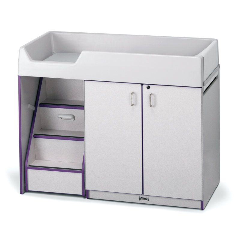 Changeur de couches avec escaliers Rainbow Accents®, Mauve
