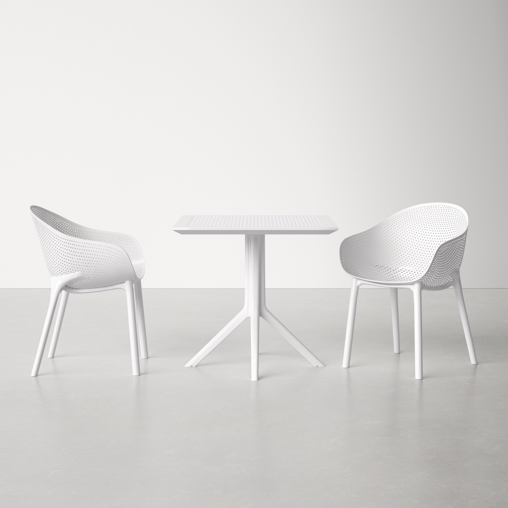 Farrah Square 2 - Person Bistro Set, White