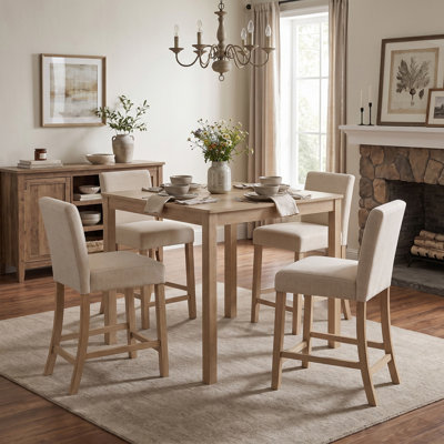 Ensemble de table 5 pièces à hauteur de comptoir avec 4 chaises, ensemble de table à hauteur de comptoir pour 4 avec chaises, ensemble de table à hauteur de comptoir en bois pour la cuisine, la salle à manger