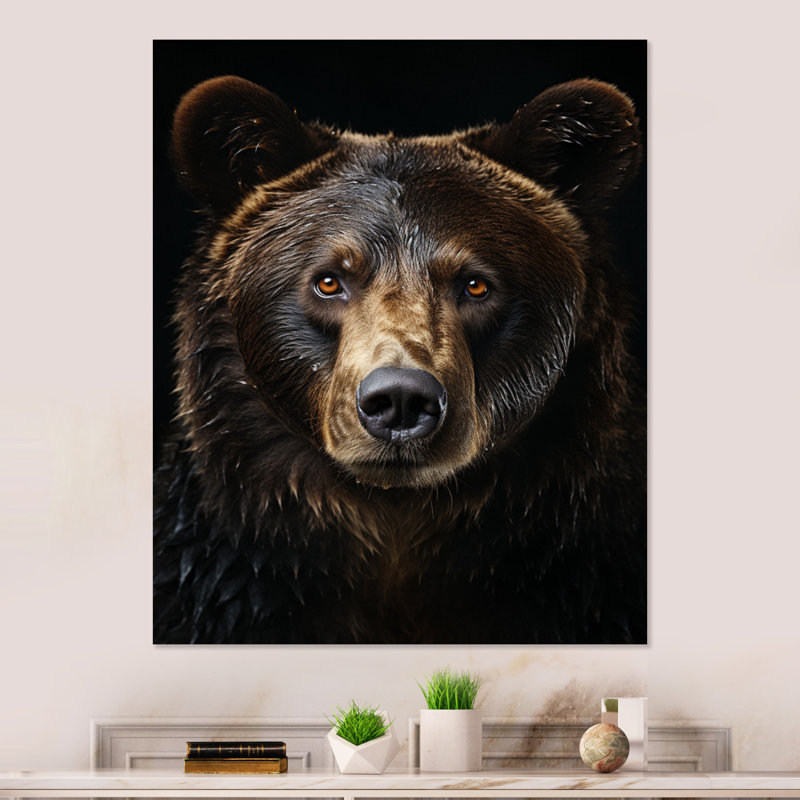 Ours majestueux, impression d'art en métal, H 40 po x l 30 po
