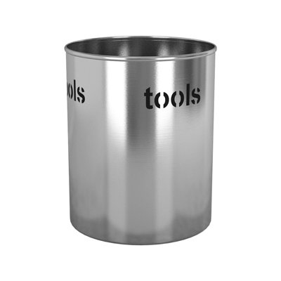 Oneita Utensils Holder, Brushed, 7.5'' H x 7.5'' W x 7.5'' D