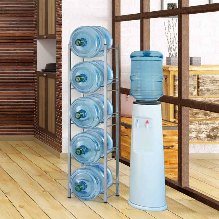 Silver 3 Tier Water Cooler Rack Water Jug Holder Storage Shelf w
