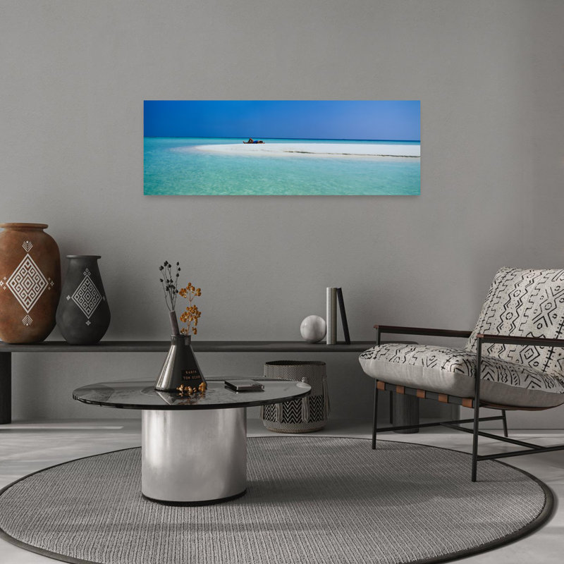 Océan indien, plage de Maldives, art mural, H 36 po x l 12 po