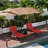 Outdoor Metal Chaise Lounge Set with Coffee Table (Set of 2)-927448952