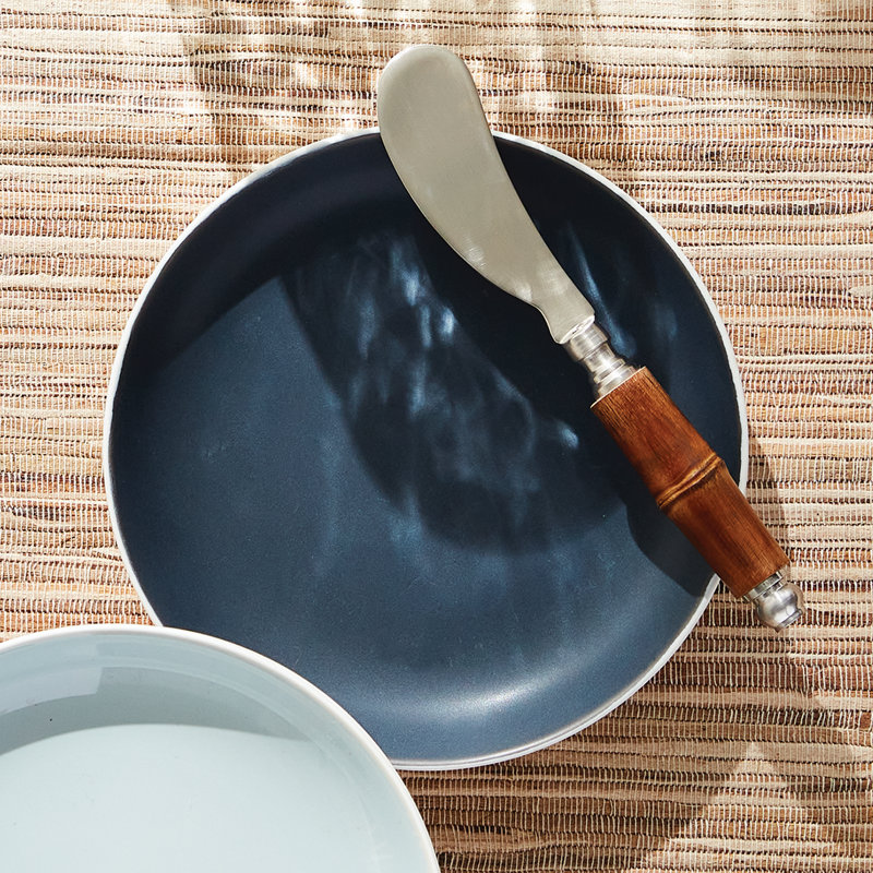 Ensemble d'assiettes en céramique Boese par Barclay Butera, Blanc / Bleu marine