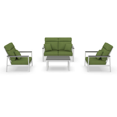 Hofman 4 Person Seating Group With Sunbrella Cushions by Birch Lane