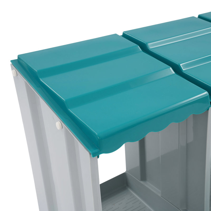 Boîte de nidification à 4 compartiments avec œufs, Bleu
