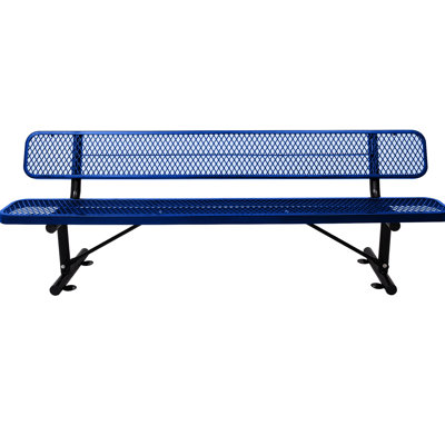 8 Ft. Heavy Steel Bench With Stable And Solid - Black For Deck Outdoor Reliable by 17 Stories