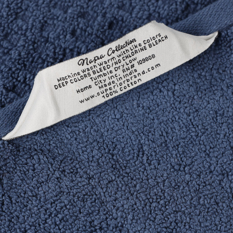 Serviette de bain 100% coton gaufré Hochman, Bleu denim