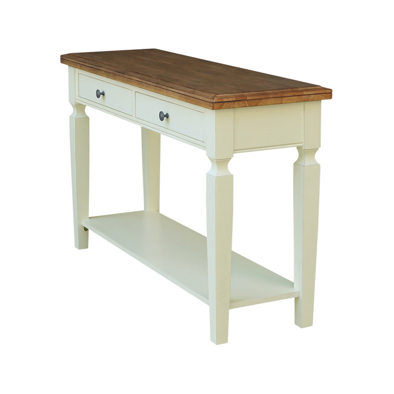 Briseno 48'' Unfinished Solid Wood Console Table, Hickory/Shell White