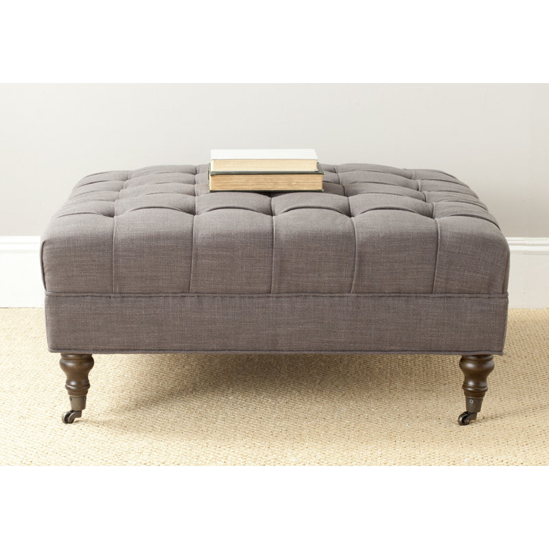Jaylon Upholstered Ottoman, Charcoal Brown