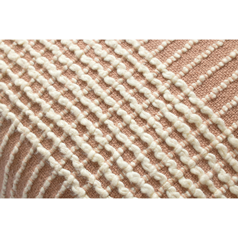 Blush Cotton Textural Striped 18" x 18" Pillow Cover