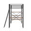 Lit mezzanine en métal avec tablettes et bureau