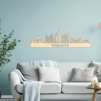 Décoration murale en bois Toronto City Skyline