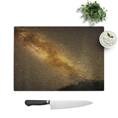 Glass Golden Stars Above Nepal Chopping Board