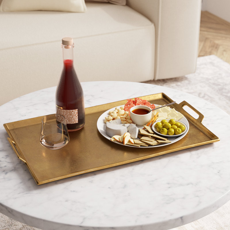 Aluminum Tray, 0.5" H x 25" W x 15" D, Brass