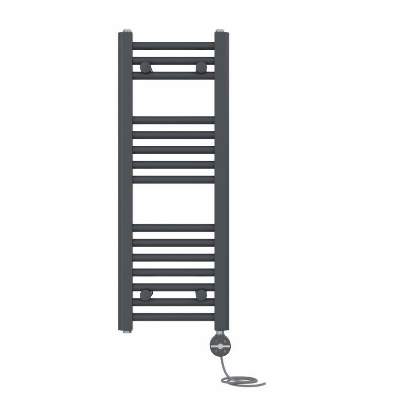 Delyth Straight Towel Rail Heated Towel Rails, Anthracite, 80cm H x 30cm W x 3cm D