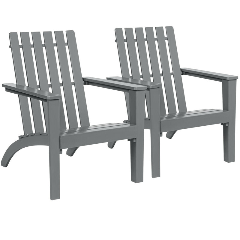 Chaise Adirondack en bois massif Garberville, gris