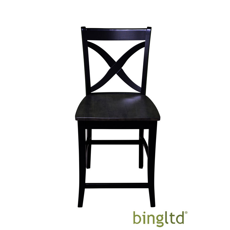 Chaise d'appoint en bois massif Mclemorre, Noir