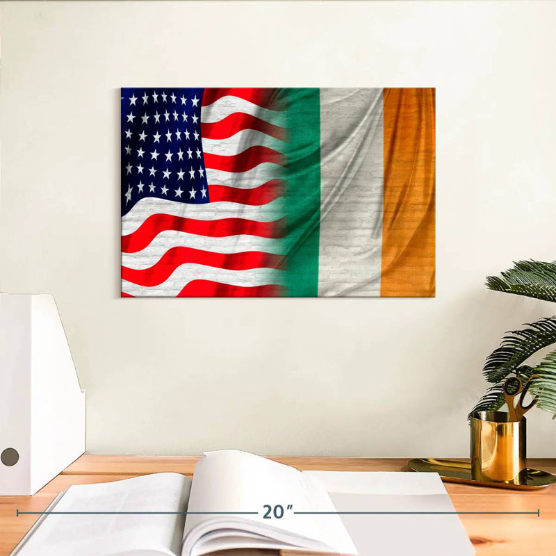 Borges USA And Ireland Flags, 8" H x 12" W
