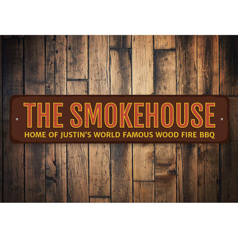 Plaque en aluminium The Smokehouse, H 6 po x l 24 po x P 0,063 po