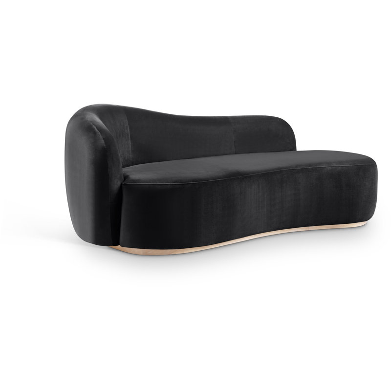 Chaise rembourrée en velours Gustavo, Velours noir