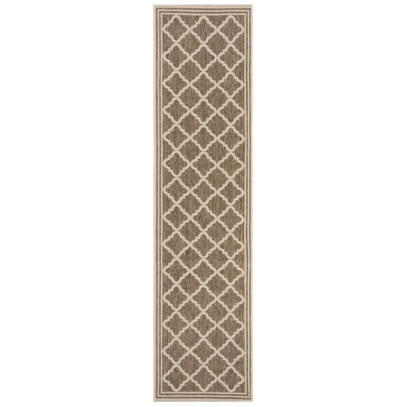 Tapis d'intérieur / extérieur à motif géométrique Adler, Tapis de couloir 2 pi 2 po x 8 pi