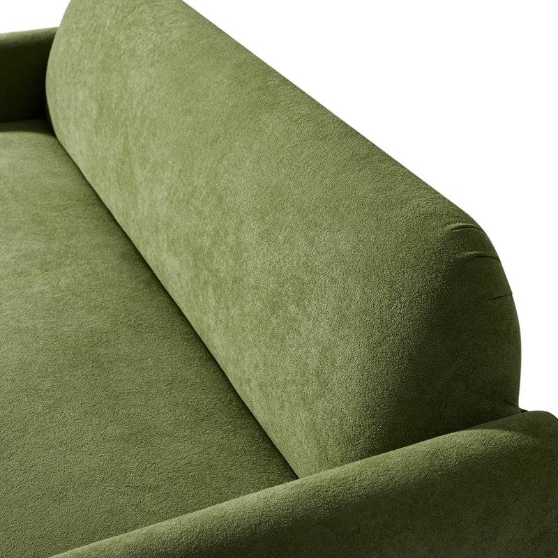 Werts Modern 84" Curved Chenille Sofa, Green
