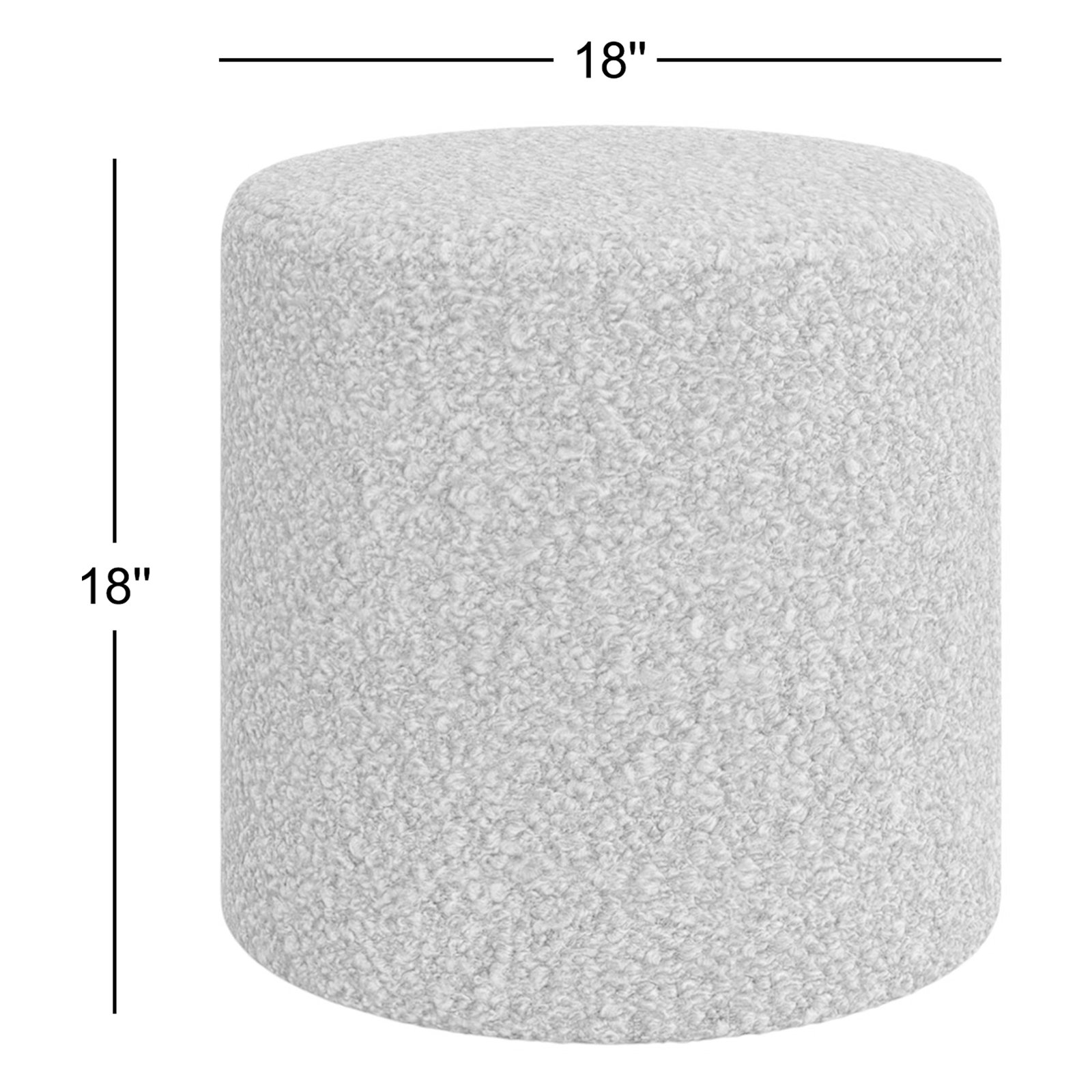 Orlando Upholstered Ottoman, Plush Blush Boucle