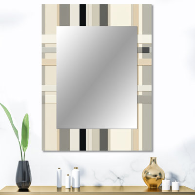 Claudi Balanced Lines - striped  Mirror, Modern Decorative Wall Mirror, Printed Metal Art