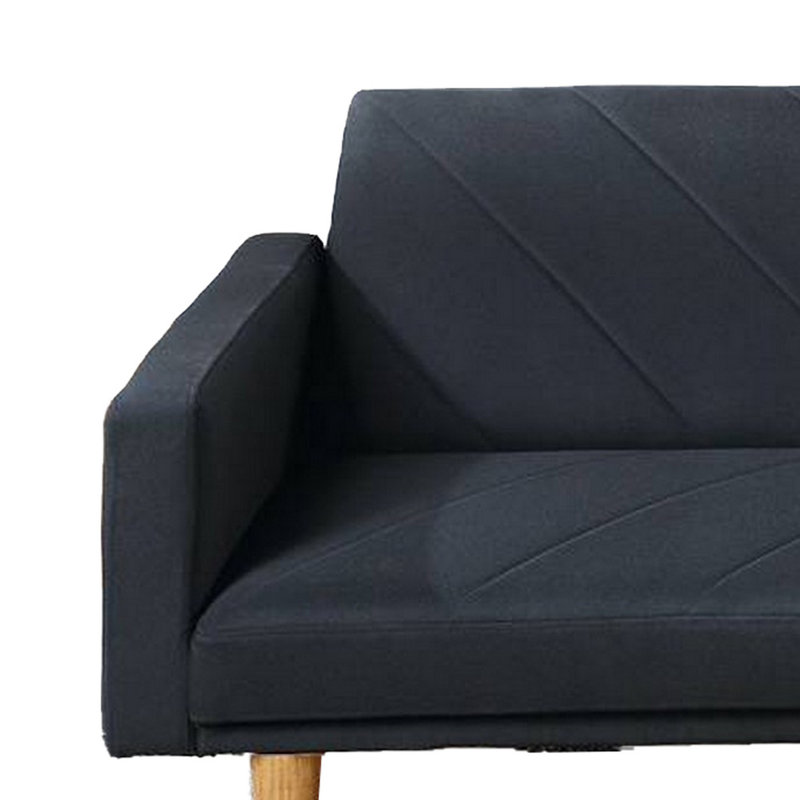 Casas 79.53;79.53'' Upholstered Split Back Convertible Sofa, Black