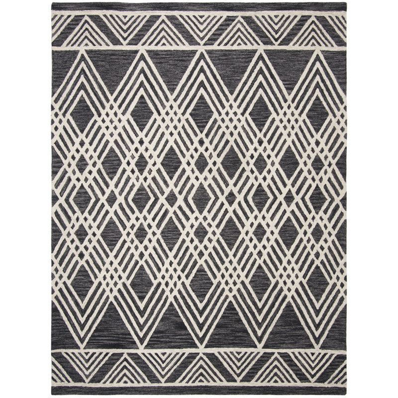 Tapis en laine touffeté à la main Vedika, Rectangle 8 pi x 10 pi