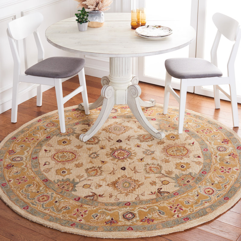 Tapis oriental en laine touffeté à la main, Rond 6 pi