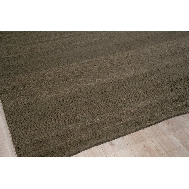 Merino Wool Solid Area Rug in Brown, Rectangle 8' x 10'