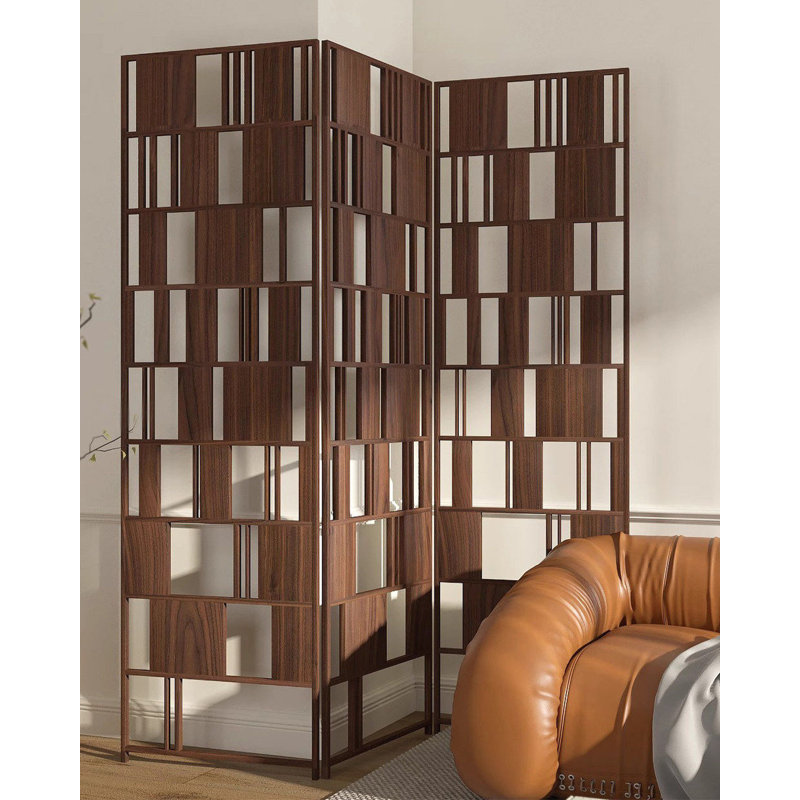 Paravent creux français antique en bois massif, H 70,87 po x l 70,87 po x P 1,18 po