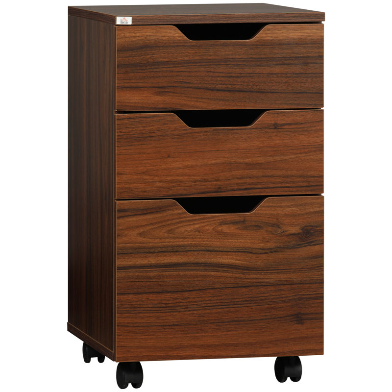Hilliary 15.75'' Wide 3 -Drawer Mobile File Cabinet, Brown
