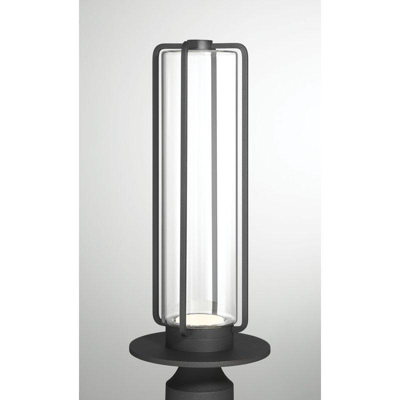 Florin, Outdoor, 16", Sand Black, Clear Glass
