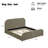 Platform Bed With Curved Linen Blend Upholstered Headboard And Solid Wood Legs-118372775-125490219