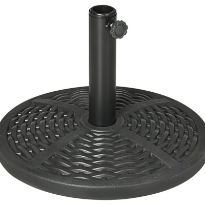 Black Umbrella Base For Backyard Patio, 17.64 Lbs 21 Lbs. Patio Base, Fits Various Pole Sizes,