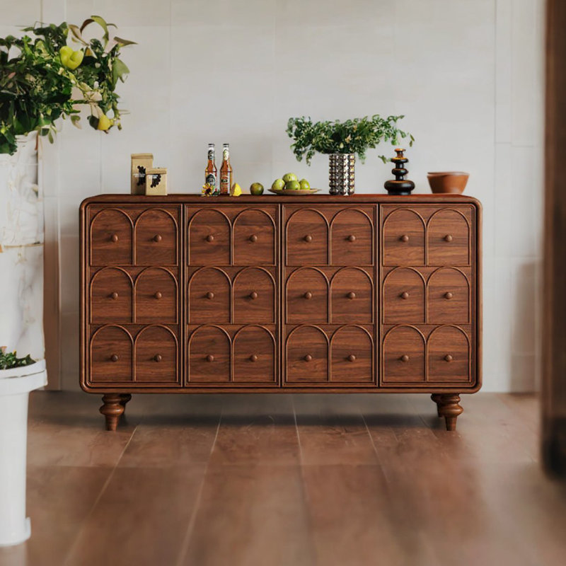 French Retro Accent Cabinet Solid Wood Accent Cabinet